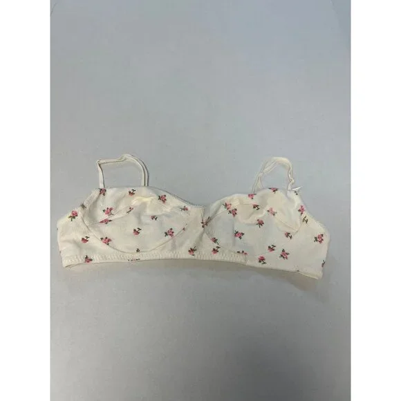 SKIMS Pointelle Bralette Marble Pink Rosebud Print Size XL NWT - Picture 2 of 5